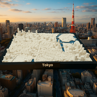 3D Geprinte Miniatuur van Tokyo – Gedetailleerde Stadskaart en Skyline - Premium Quality