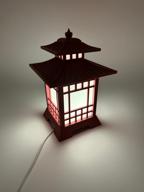 Japanse Pagode Lamp – Unieke LED Tafellamp met Afstandsbediening | Sfeervolle Oriëntaalse Decoratie