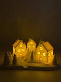 Atmospheric Christmas Village with LED Lighting – White Christmas Decorations for a Warm Winter Home