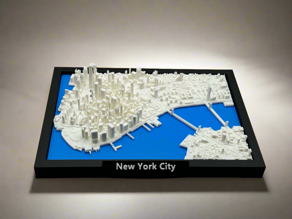 3D Geprinte Miniatuur van New York City – Gedetailleerde Stadskaart en Iconische Skyline - Premium Quality
