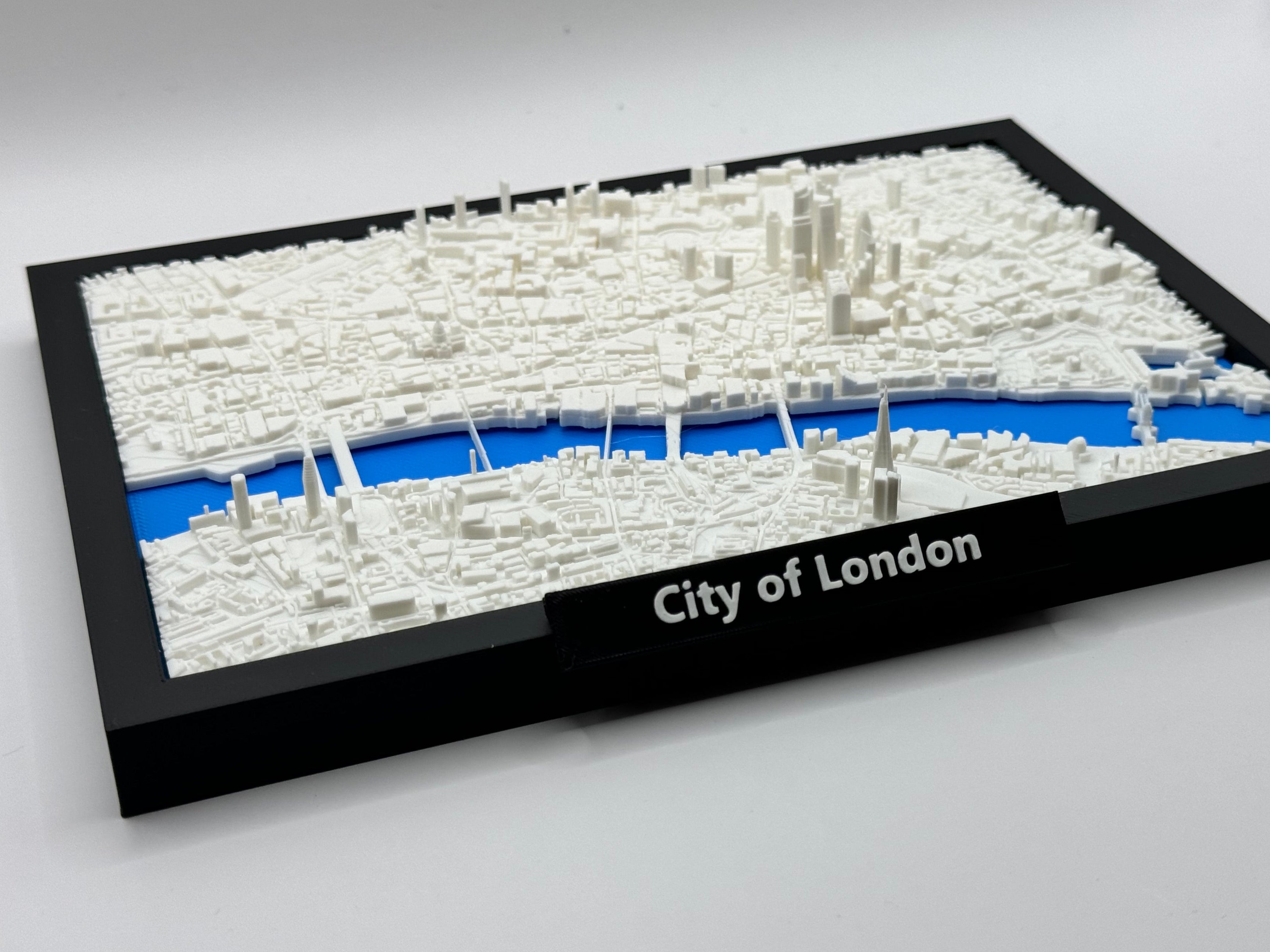 3D Geprinte Miniatuur City of London – Gedetailleerde Stadskaart en Skyline - Premium Quality