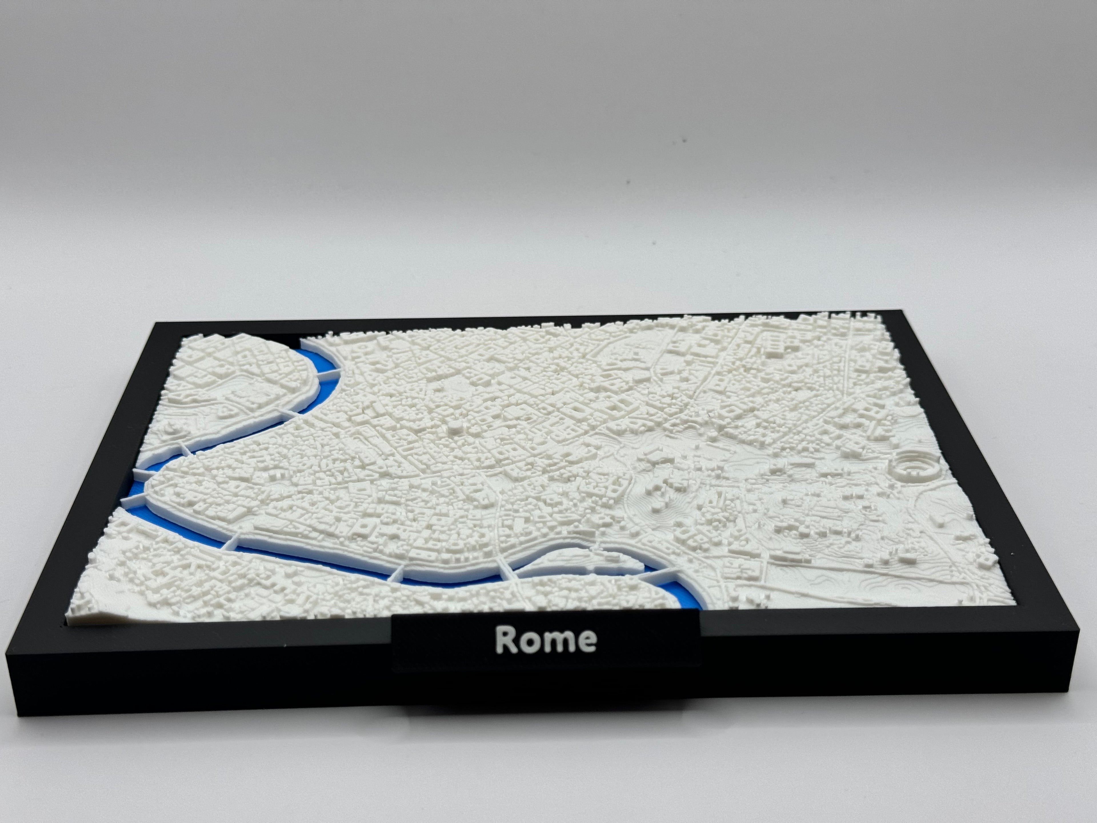 3D Geprinte Miniatuur van Rome – Gedetailleerde Stadskaart en Historische Architectuur - Premium Quality