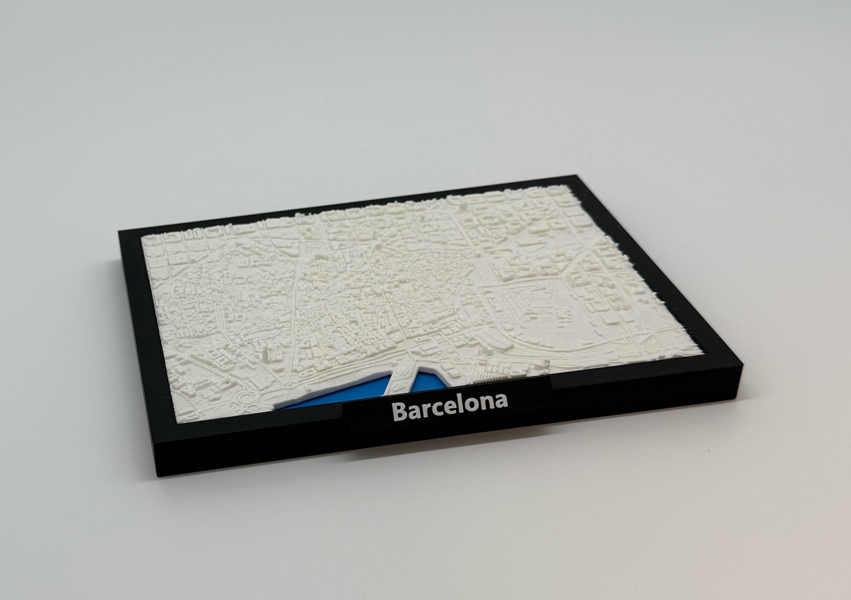 3D Geprinte Miniatuur van Barcelona – Gedetailleerde Stadskaart en Architectuur - Premium Quality