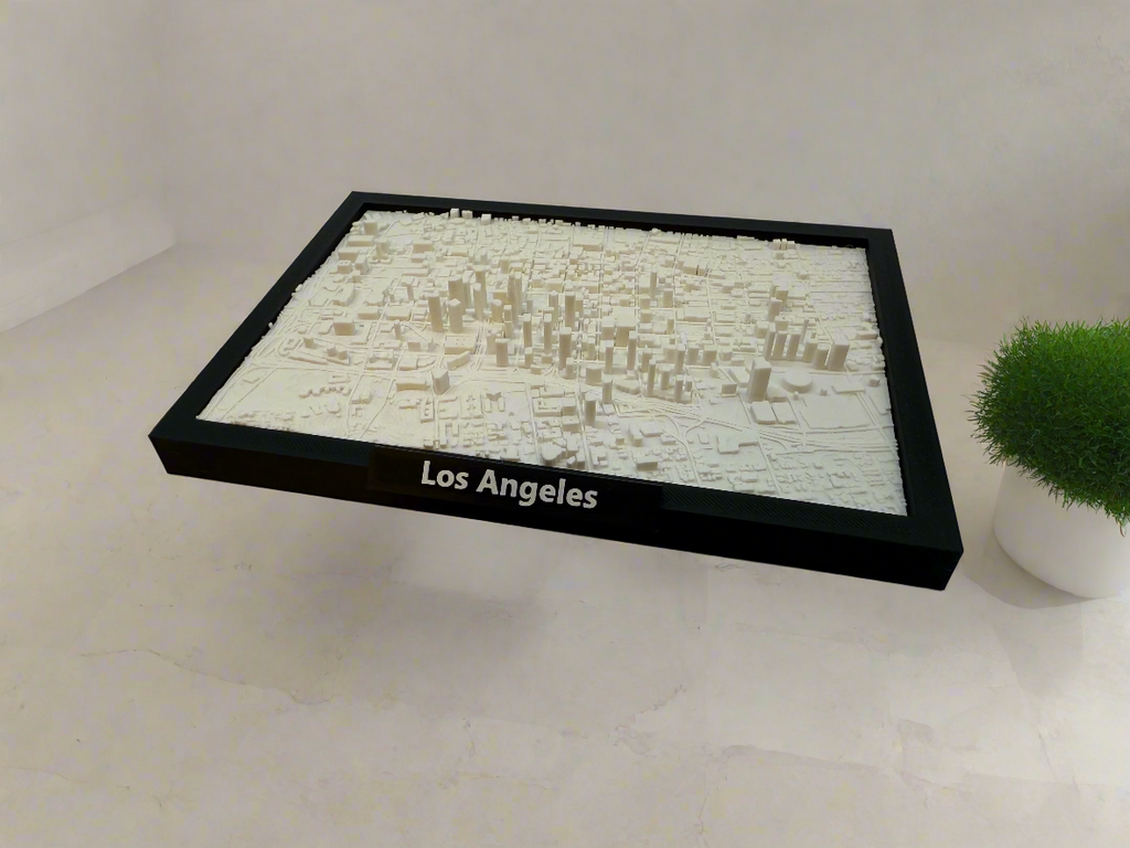 3D Geprinte Miniatuur van Los Angeles – Gedetailleerde Stadskaart en Skyline - Premium Quality