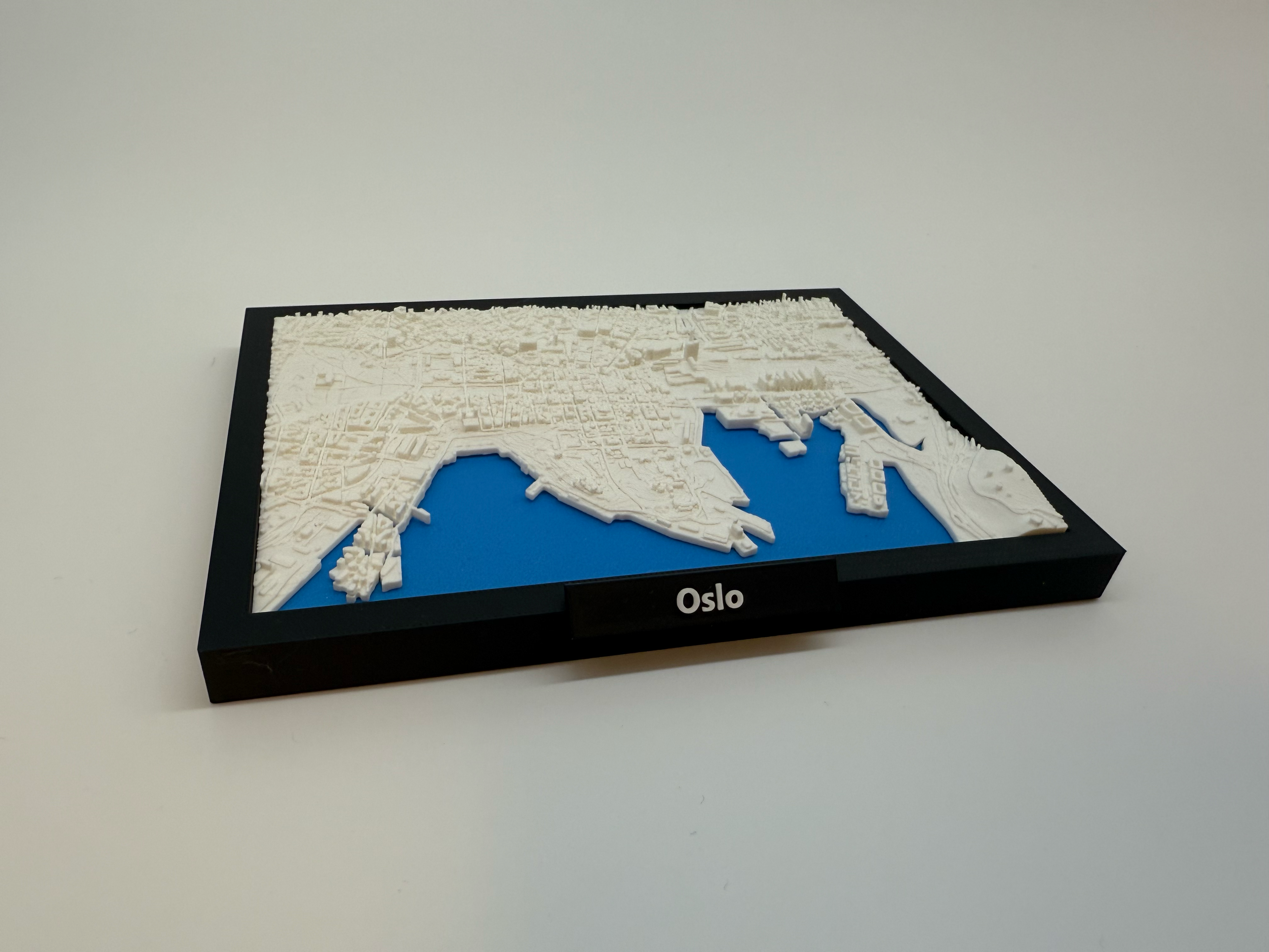 3D Geprinte Miniatuur van Oslo – Gedetailleerde Stadskaart en Fjorden - Premium Quality