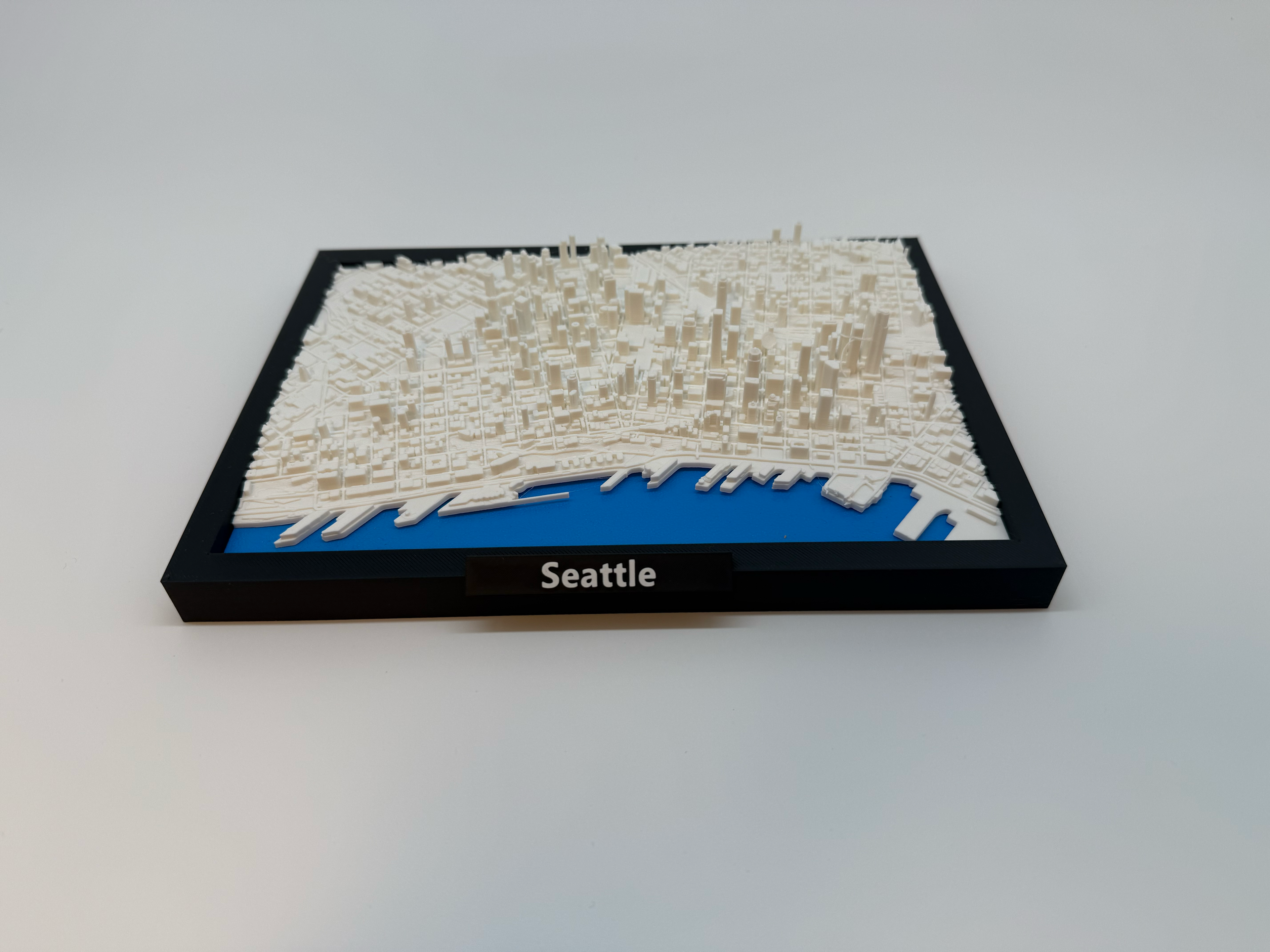 3D Geprinte Miniatuur van Seattle – Gedetailleerde Stadskaart en Skyline - Premium Quality