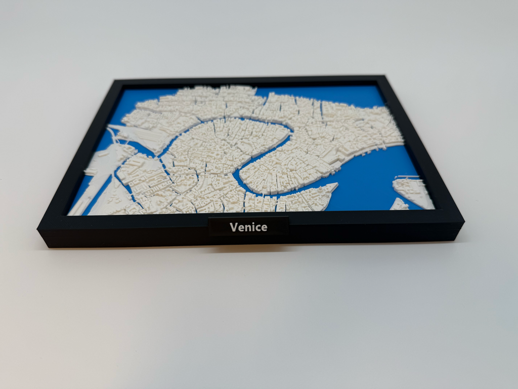 3D Geprinte Miniatuur van Venetië – Gedetailleerde Stadskaart en Kanalen - Premium Quality