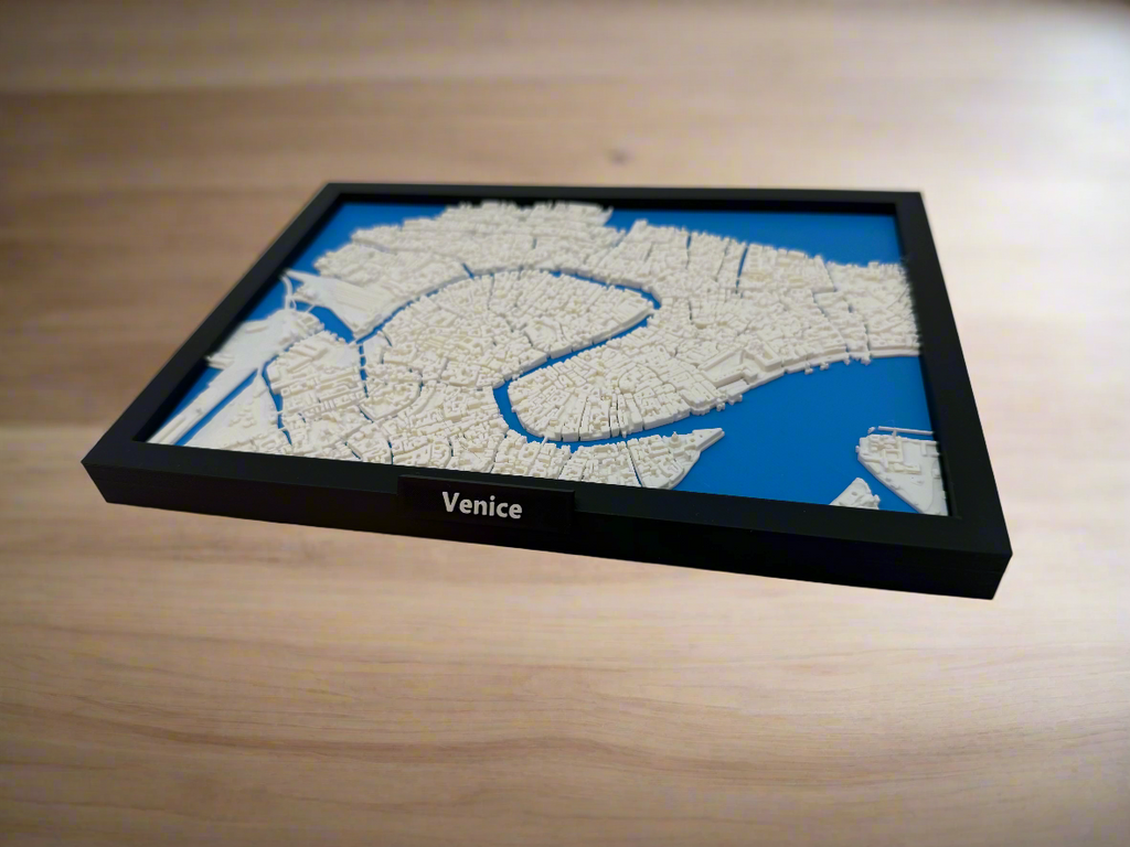 3D Geprinte Miniatuur van Venetië – Gedetailleerde Stadskaart en Kanalen - Premium Quality