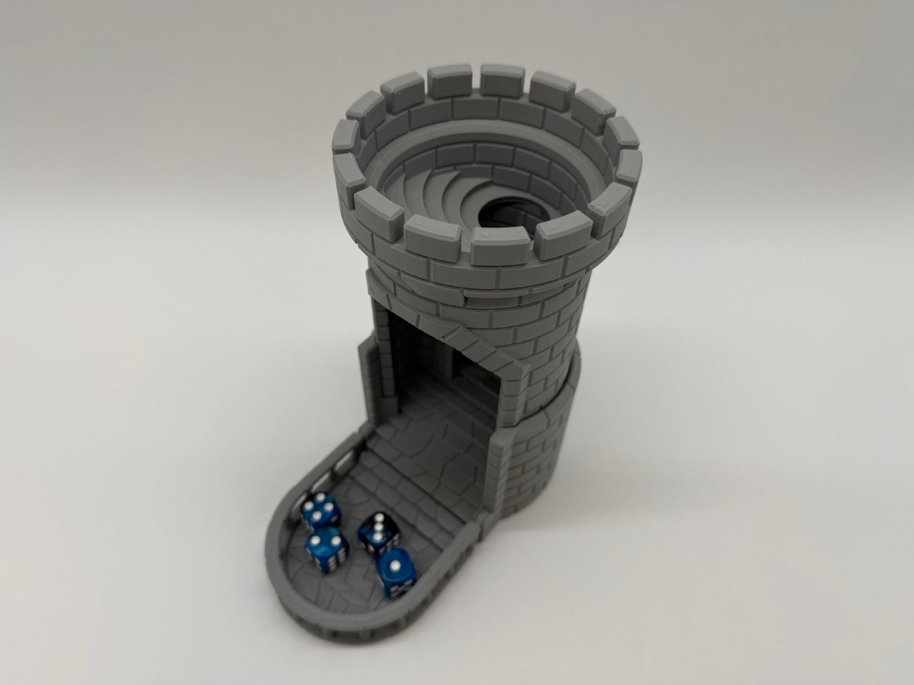 Middeleeuwse Dobbelsteen Werper – 3D-geprinte Dice Tower in Torenvorm - Premium Quality