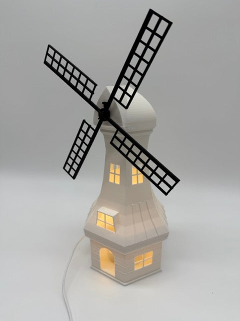 Decoratieve Tafellamp 'Mill' in de Vorm van een Windmolen – Unieke Sfeerlamp met Warm Licht