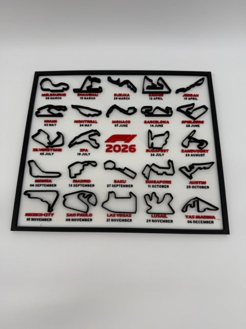 Kalender Formule 1 2026 - Premium Quality